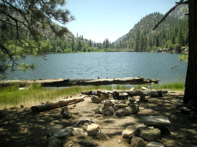 A lovely campsite on the northwest shore of Little Kern Lake